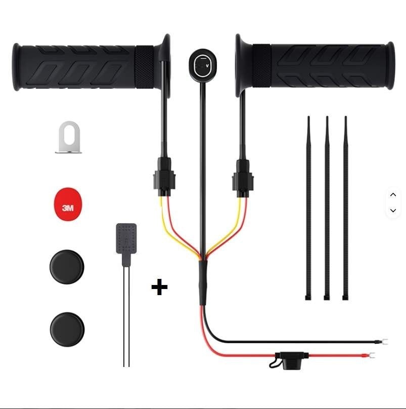 Mânere încălzite ATV 22 mm cu încălzire accelerație deget, 12V, 3 trepte (40 / 50 / 60 °C) – imagine 3