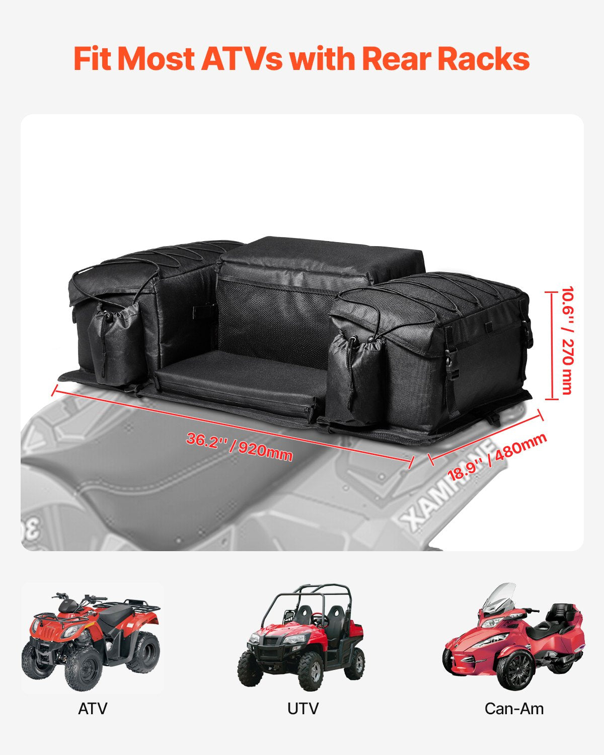 Geantă Spate ATV Textilă Oxford 50L – Ladă Moale Impermeabilă pentru Portbagaj – imagine 8