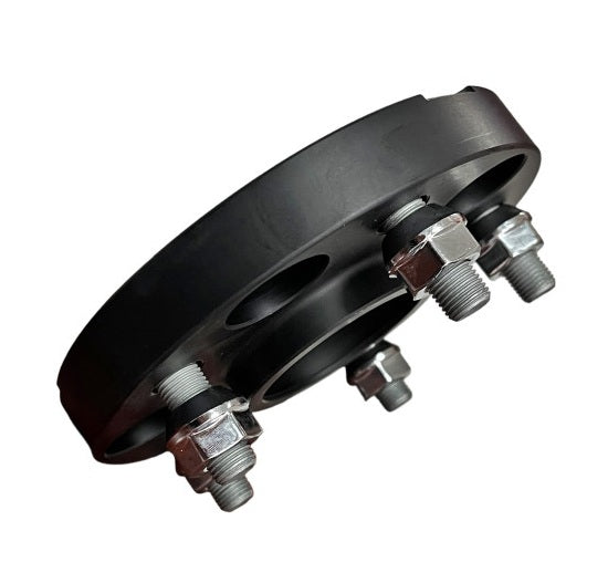 Distanțiere Jantă Auto 30 mm 5x114.3 M12x1.25, Centrare 66.1 – Set 2 Bucăți, Aluminiu Forjat Negru