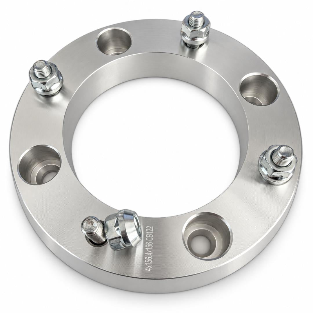 Distanțiere ATV Polaris 30 mm 4x156 M10x1.25 – Set 2 Bucăți, Aluminiu CNC, Argintiu