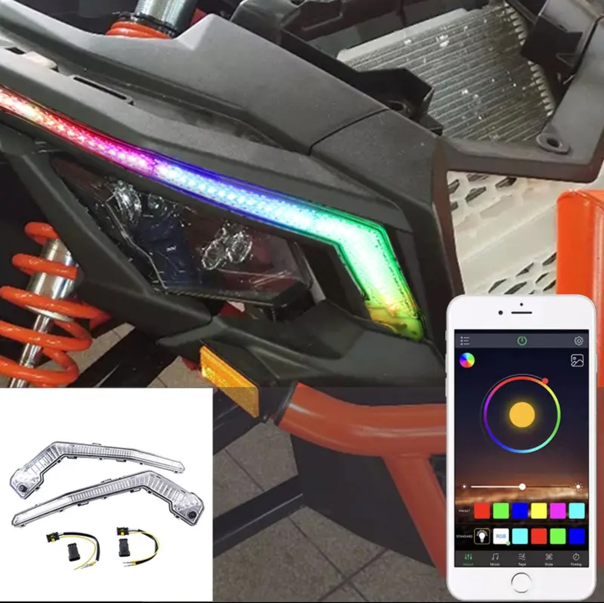 Lumini semnalizare RGB multicolor Can-Am Maverick X3 – control din aplicație telefon – imagine 6