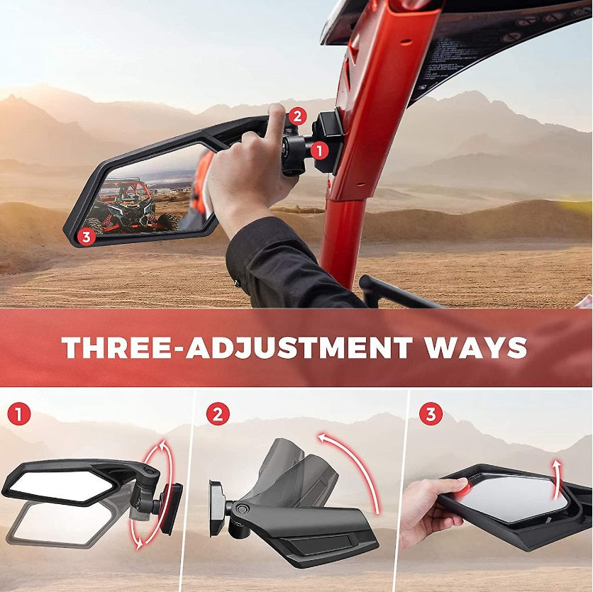 Oglinzi laterale Can-Am Maverick X3, set 2 bucăți – carcasă PP, lentilă din sticlă – imagine 5