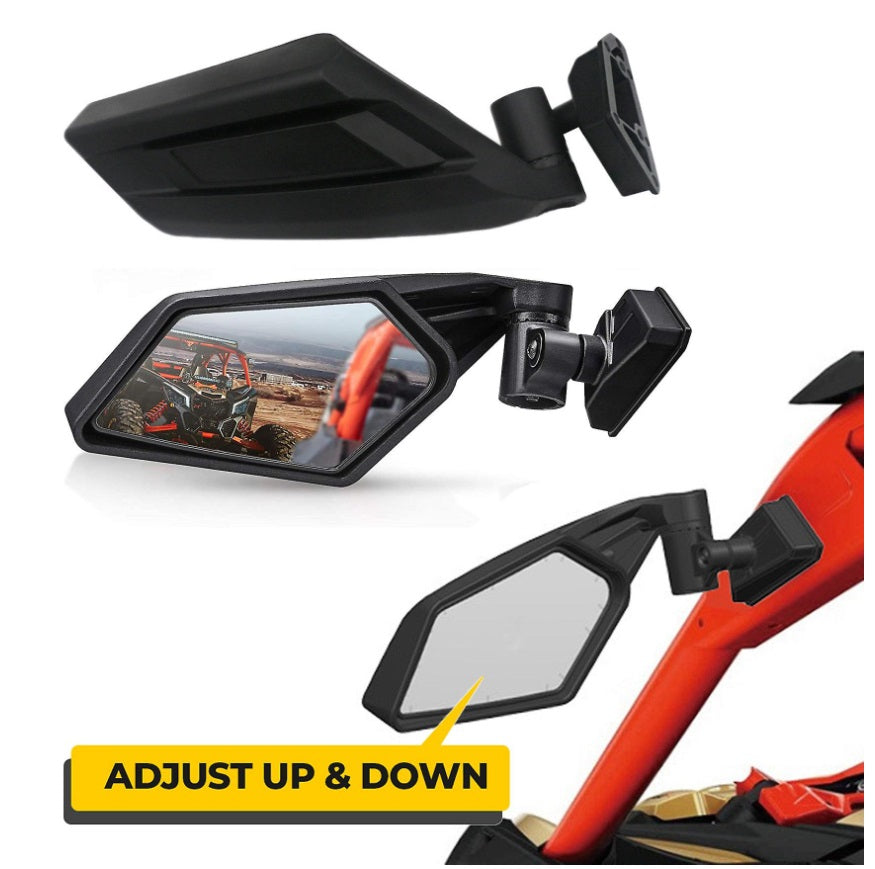 Oglinzi laterale Can-Am Maverick X3, set 2 bucăți – carcasă PP, lentilă din sticlă – imagine 3