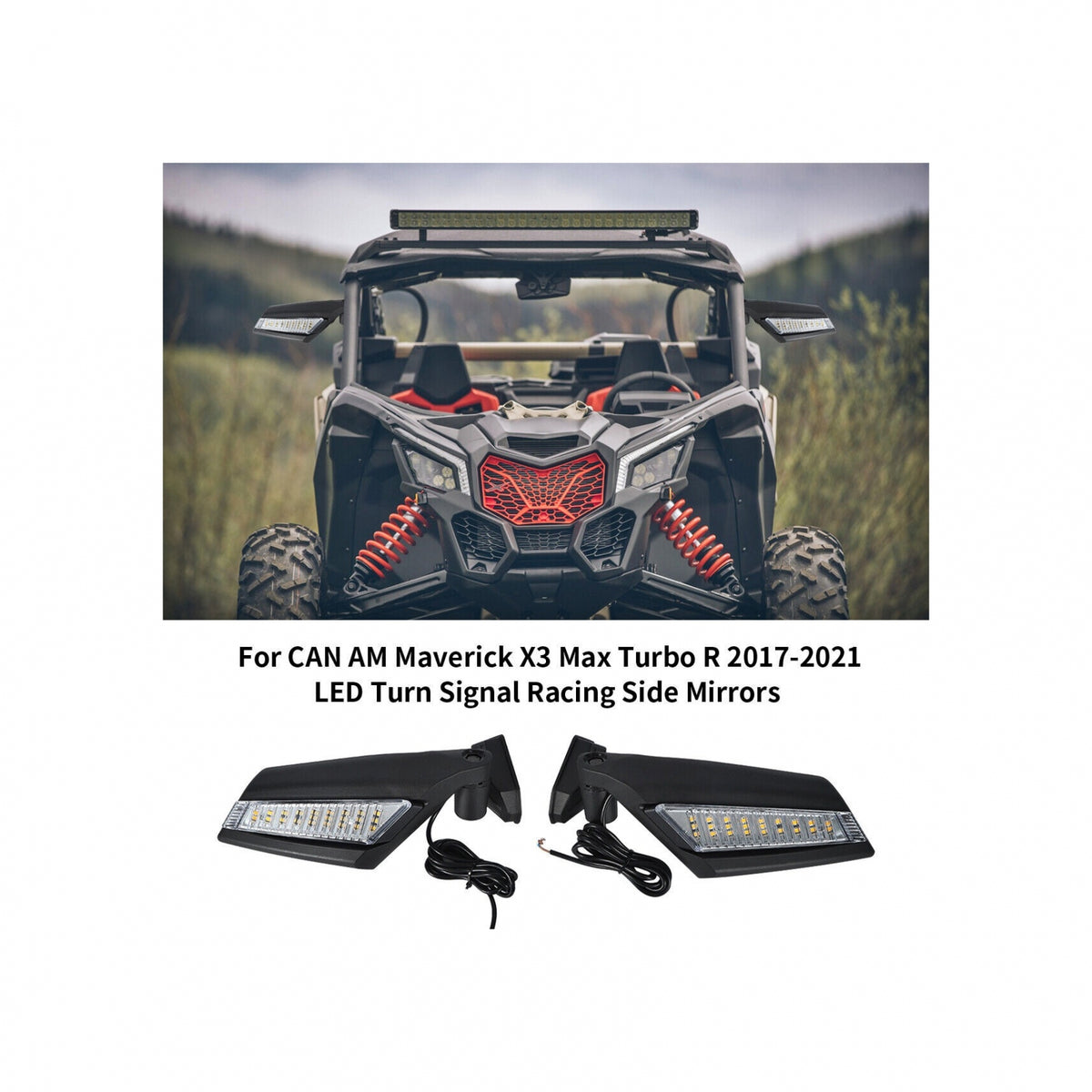 Oglinzi laterale Can-Am Maverick X3 cu semnalizare LED, set 2 bucăți – imagine 2