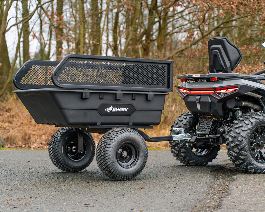 Remorcă ATV Basculabilă SHARK Garden 300 S Black – Sarcină 300 kg, Laterale Detașabile – imagine 2
