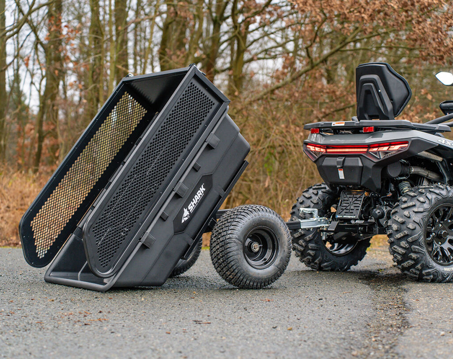 Remorcă ATV Basculabilă SHARK Garden 300 S Black – Sarcină 300 kg, Laterale Detașabile – imagine 4
