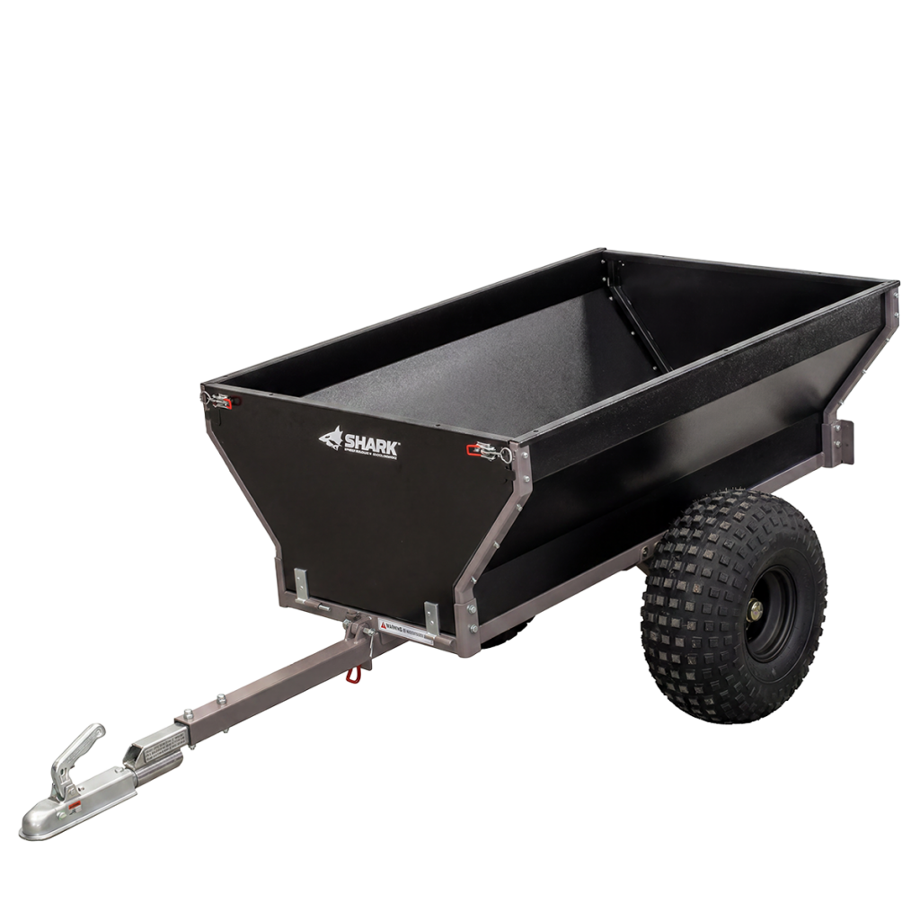 Remorcă ATV / UTV Premium SHARK Wood 550 – Basculabilă, Sarcină 500 kg, Oțel Galvanizat
