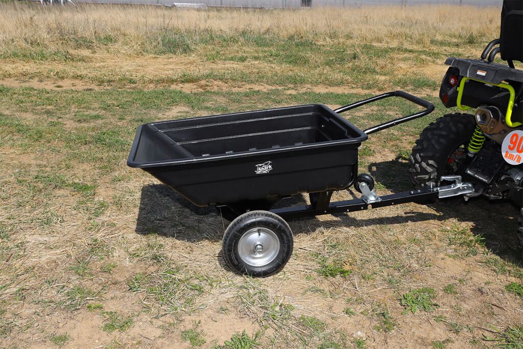 Remorcă ATV / UTV SHARK Garden 150 Black Basculabilă 150 kg – 2 în 1, Remorcă și Roabă, Cuplă Inclusă – imagine 3