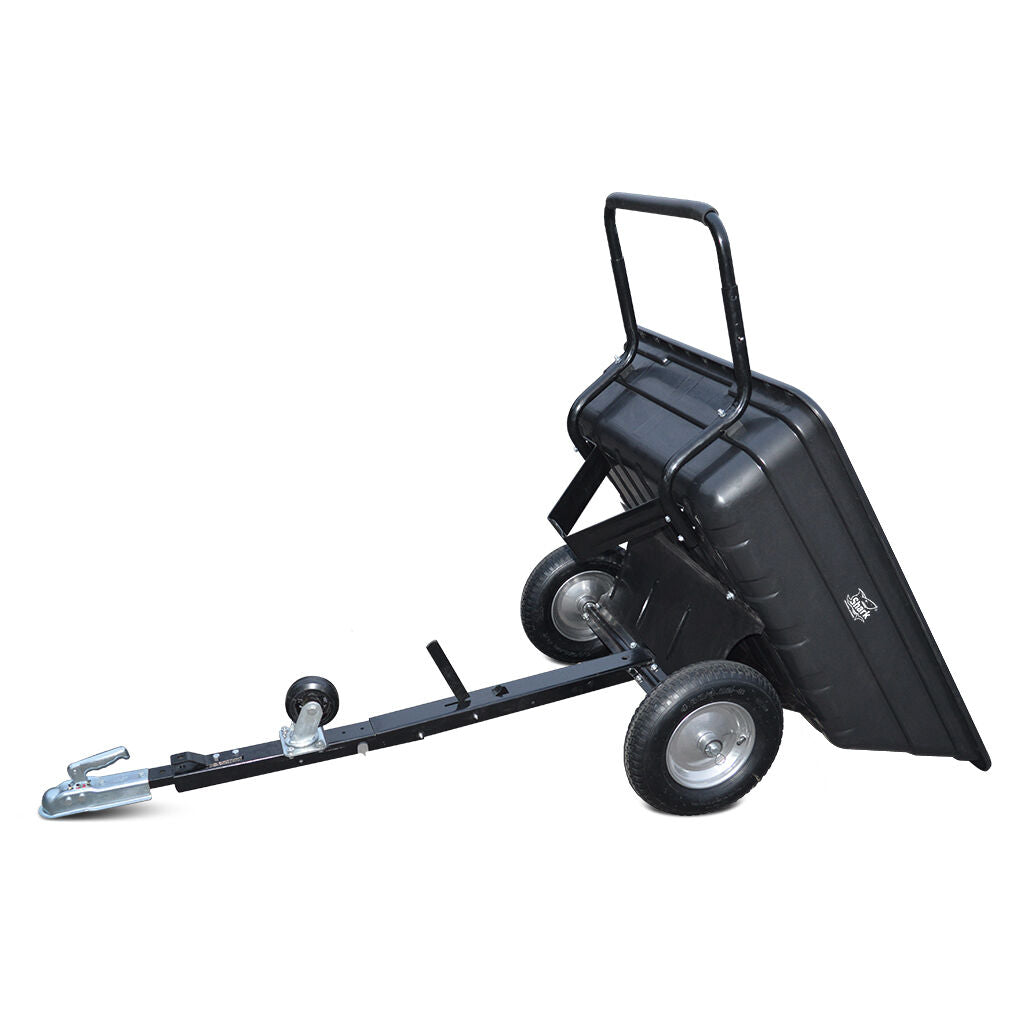 Remorcă ATV / UTV SHARK Garden 150 Black Basculabilă 150 kg – 2 în 1, Remorcă și Roabă, Cuplă Inclusă