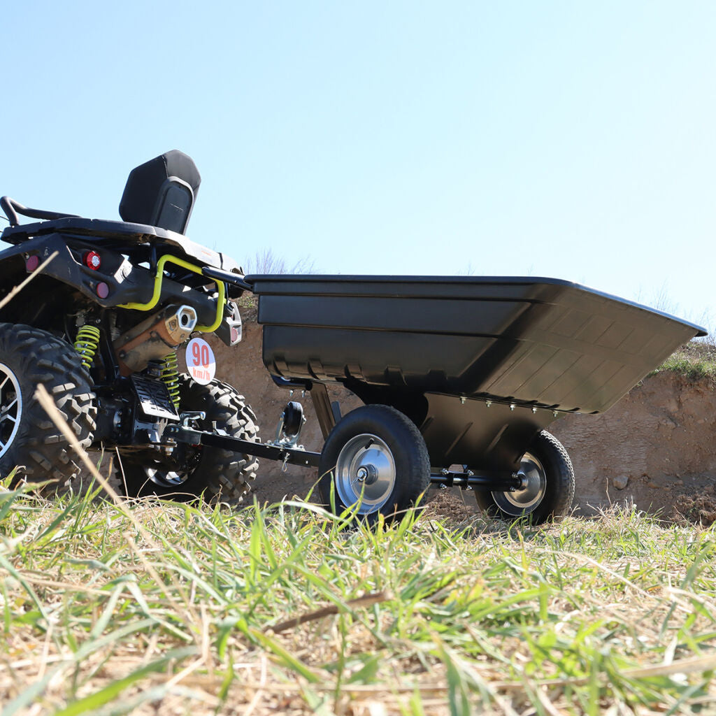 Remorcă ATV / UTV SHARK Garden 150 Black Basculabilă 150 kg – 2 în 1, Remorcă și Roabă, Cuplă Inclusă – imagine 2