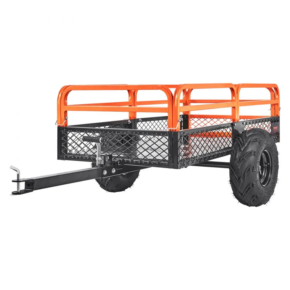 Remorcă Basculabilă Heavy Duty 680 kg pentru ATV, UTV și Tractor de Gazon – 0,43 m³, Oțel, Obloane Detașabile – imagine 2