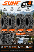 Set 4 Anvelope ATV SUNF A033 27x9-14 + 27x11-14 6PR – Noroi și Zăpadă