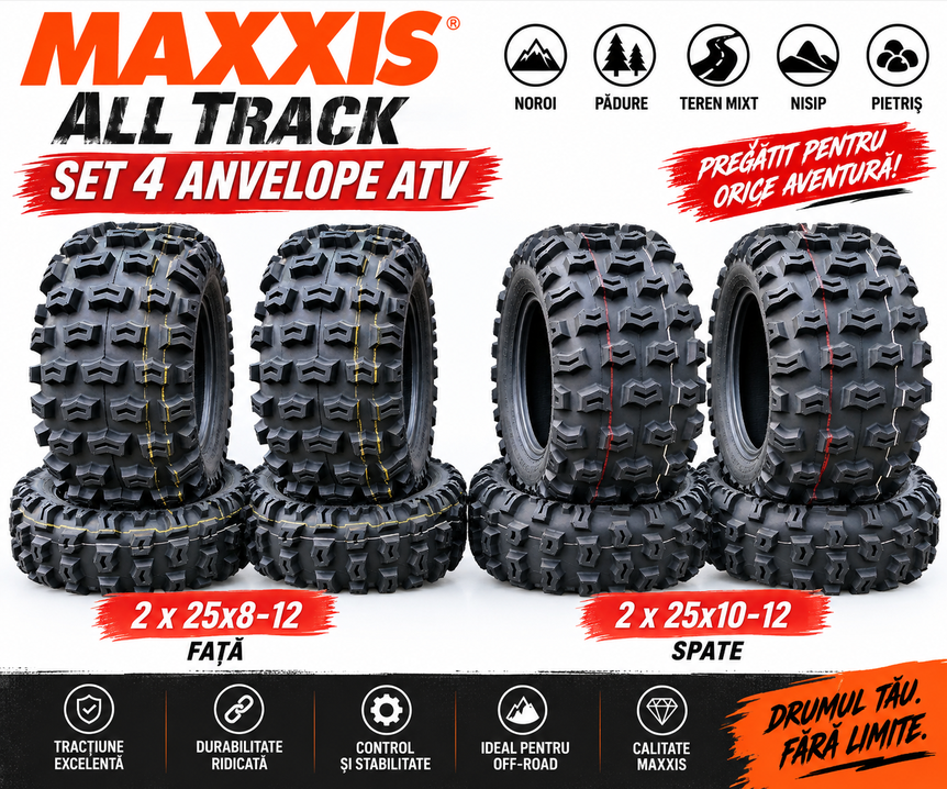 Set 4 Anvelope ATV Maxxis All Trak 25x8-12 + 25x10-12 – Noroi – imagine 3