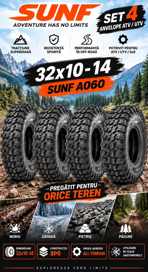 Set 4 Anvelope ATV / UTV SUNF A060 32x10-14 8PR – Noroi
