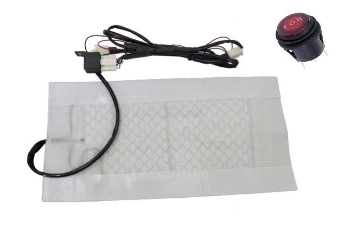 Husă încălzită universală Premium pentru șa ATV, UTV, moto și snowmobil 12V – model 2026 (HP-03), elemente carbon – imagine 2