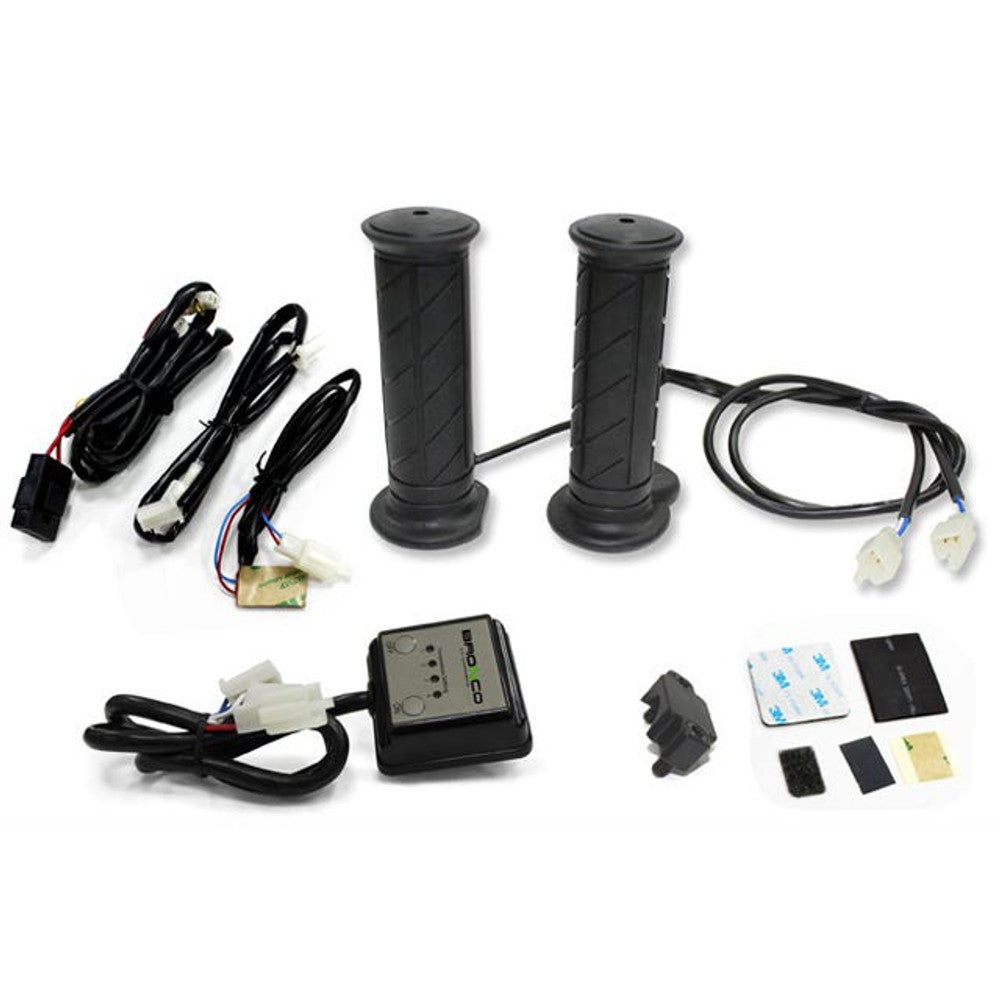 Mânere încălzite ATV Bronco cu încălzitor deget accelerație, 4 trepte, 12V, ghidon 22 mm