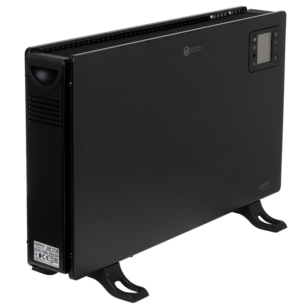 Convector electric 2000W cu telecomandă, termostat digital, LCD și Turbo, negru