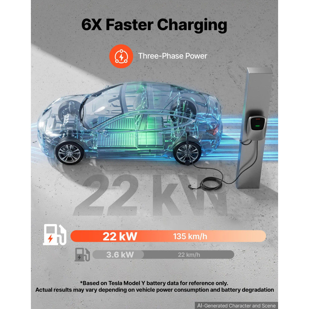 Stație de încărcare wallbox 22 kW trifazată Type 2