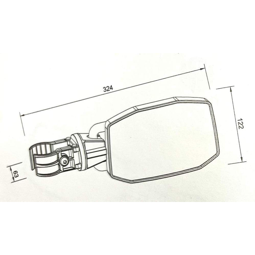 Oglinzi UTV omologate E24, prindere universală 1,5–2"