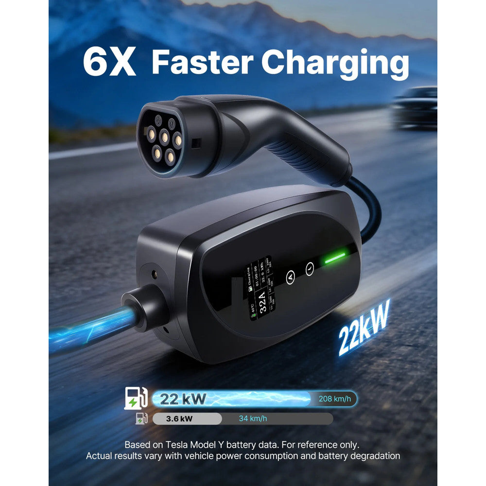 Încărcător portabil mașini electrice 22 kW trifazat Type 2