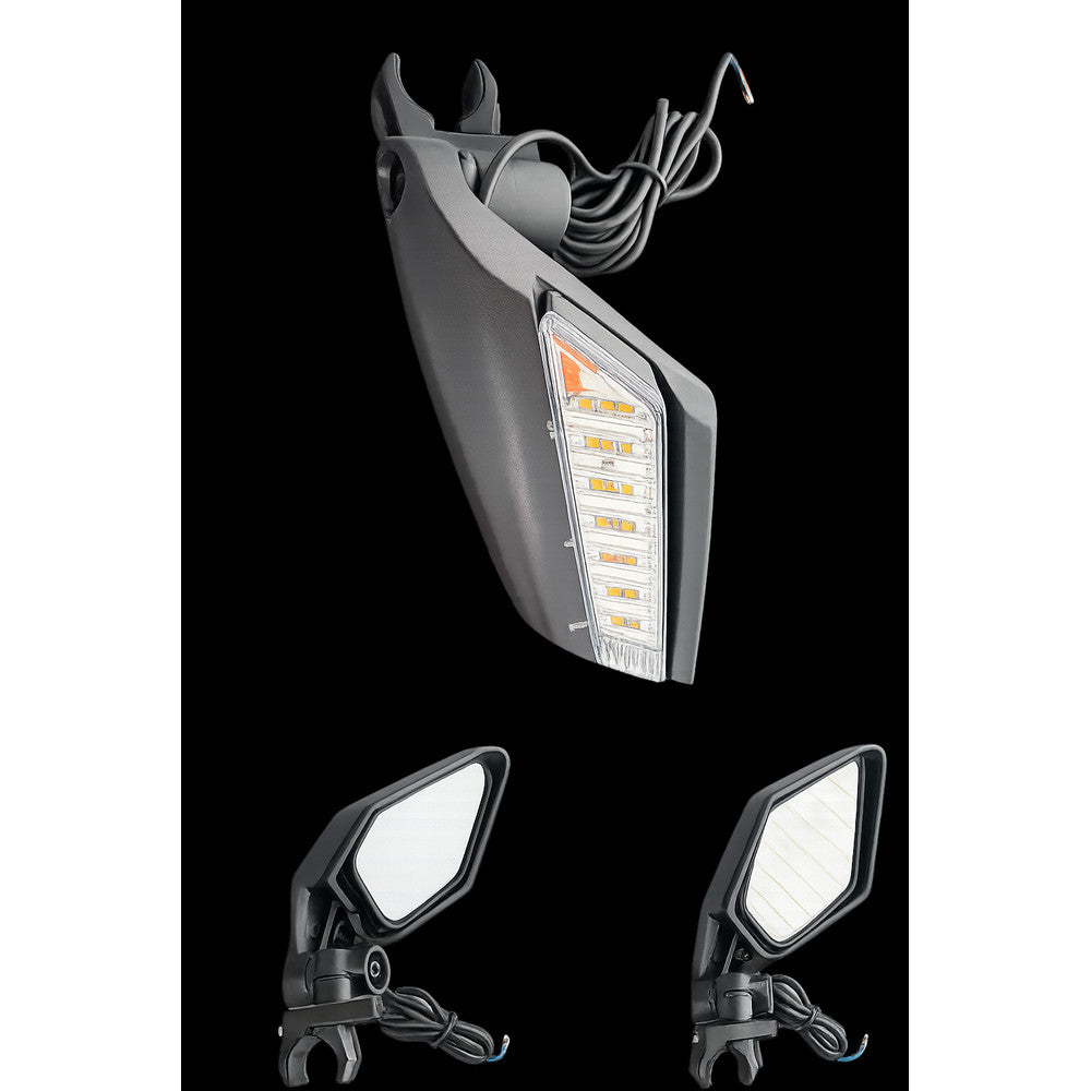 Oglinzi UTV cu semnalizare LED integrată, prindere roll cage 1,5–2"