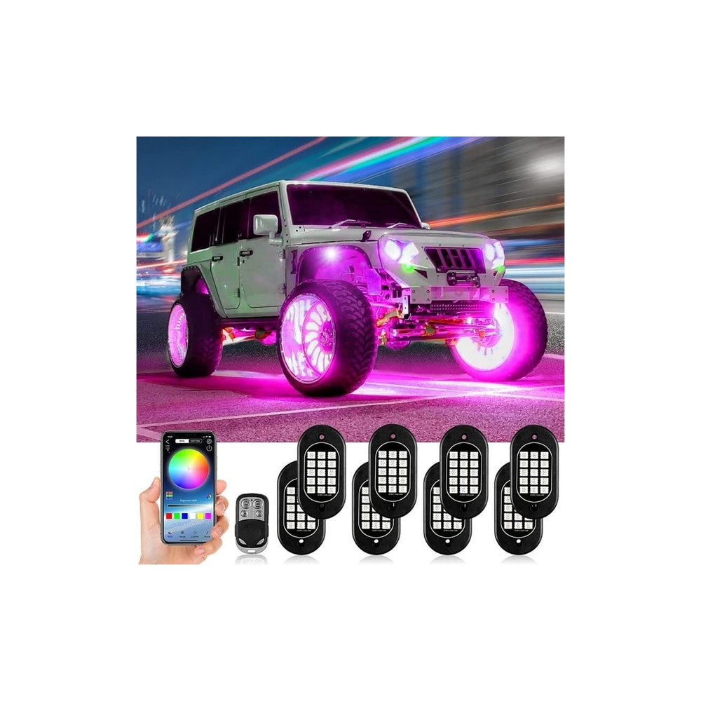 Kit lumini sub șasiu Rock Lights RGB 12 module – UTV, ATV, Jeep